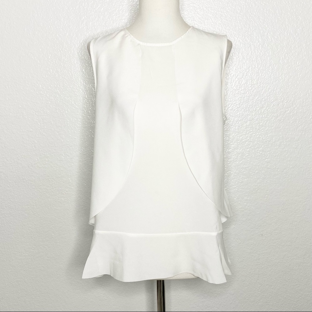 ZARA Basic White Flowy Blouse - Picture 1 of 4